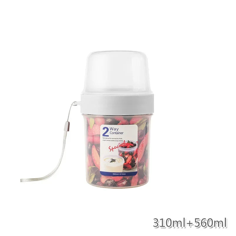 Breakfast On The Go Cups Cereal And Milk Container Airtight Food Storage Box Sealed Transparent Crisper Cup-type Food Storage