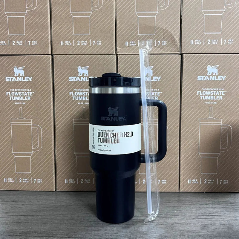 Stanley Tumbler with Handle Straw Lid Stainless Steel 30/40oz Vacuum Insulated Car Mug Double Wall Thermal Iced Travel Cup