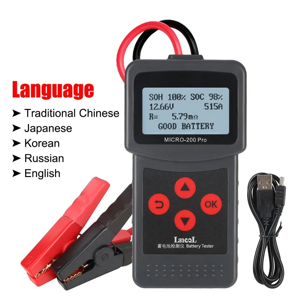 12V Car Battery Tester Micro200Pro For Garage Workshop Auto Tools Mechanical Battery Capacity Tester Car Accessories Universal