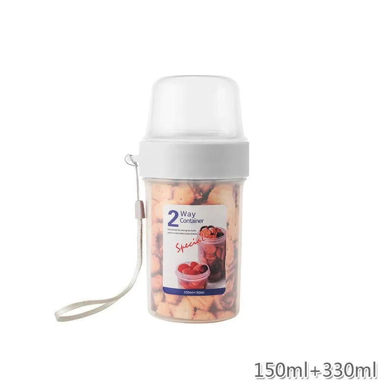 Breakfast On The Go Cups Cereal And Milk Container Airtight Food Storage Box Sealed Transparent Crisper Cup-type Food Storage