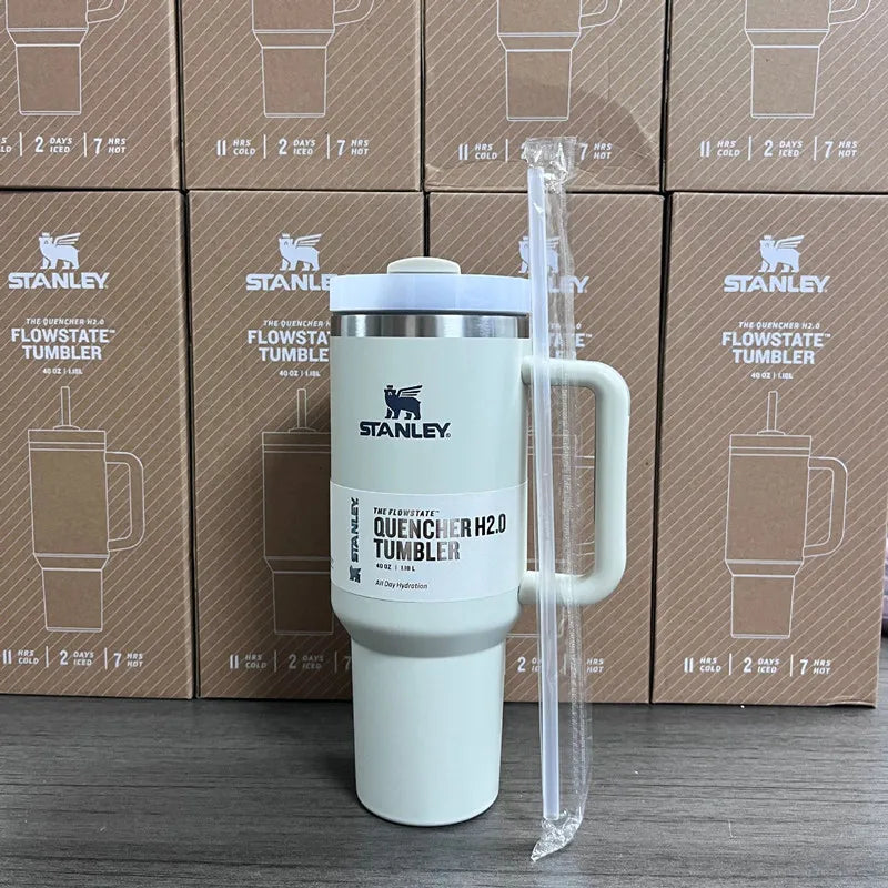 Stanley Tumbler with Handle Straw Lid Stainless Steel 30/40oz Vacuum Insulated Car Mug Double Wall Thermal Iced Travel Cup