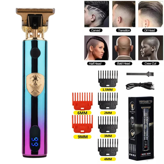 T9 USB Electric Barber Rechargeable New Barber Men's Razor Hair Clipper Professional Mega Zero Finishing Machine Ceramic Shaver