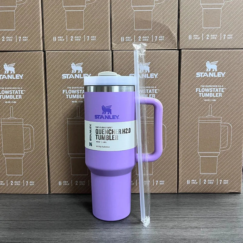 Stanley Tumbler with Handle Straw Lid Stainless Steel 30/40oz Vacuum Insulated Car Mug Double Wall Thermal Iced Travel Cup