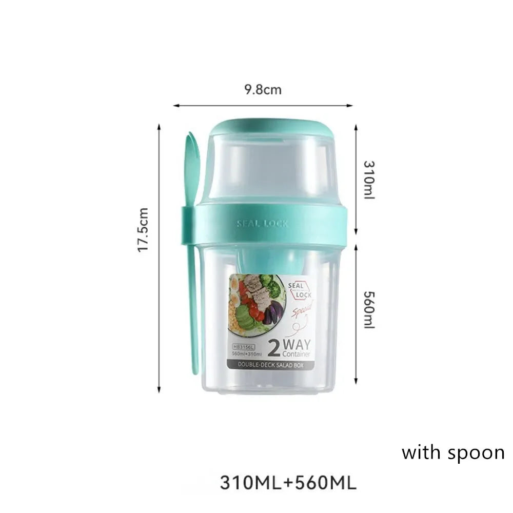 Breakfast On The Go Cups Cereal And Milk Container Airtight Food Storage Box Sealed Transparent Crisper Cup-type Food Storage