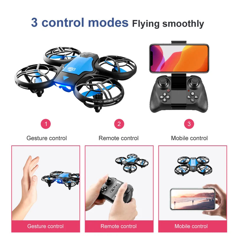 4DRC V8 Mini Drone 4k Profession HD Wide Angle Camera 1080P WiFi FPV Drone Height Keep Foldable Gesture Control Quadcopter Toys