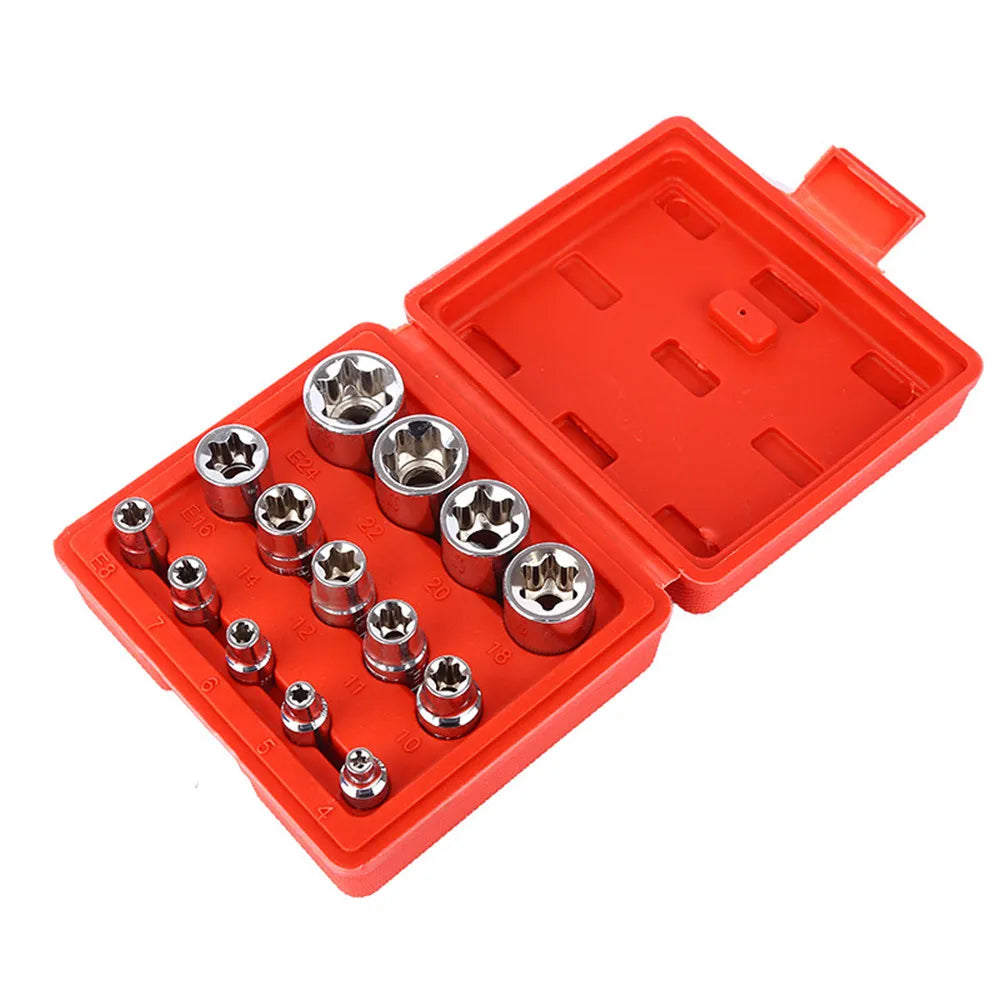 2023 New 34Pcs Torx Star Sockets & Bit Set Male / Female E-Security Bits Drive Handheld Tool Torque Star Socket