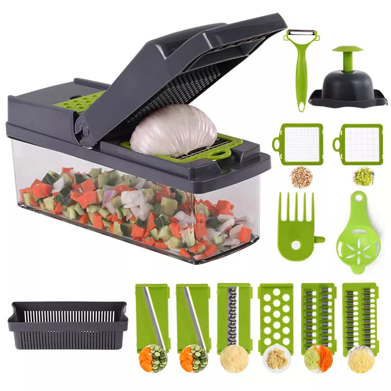 16in1 Multifunctional Vegetable Chopper Household Salad Chopper Kitchen Accessories Kitchenware Storage Useful Things for Home