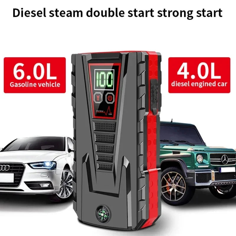 99800mAh Car Jump Starter Device 12v Strong Portable Power Bank Automotive Battery Charger System Start Operating Auto Booster